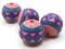 4 17mm Vintage Painted Pink Purple and Blue Round Peruvian Clay Beads